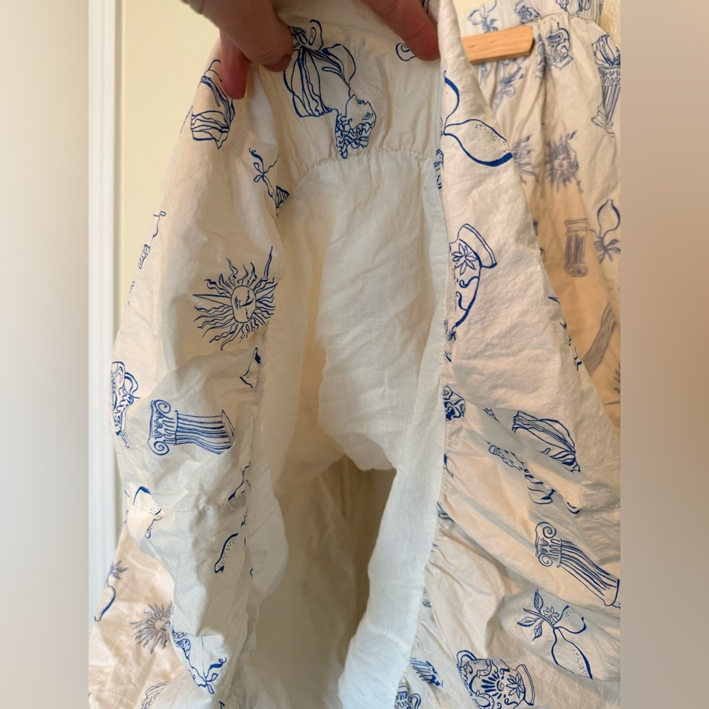Lucky Brand Blue and White Maxi Cotton Skirt - Picture 5 of 9